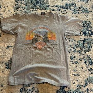 Harley-Davidson Gray and Orange Graphic Tee